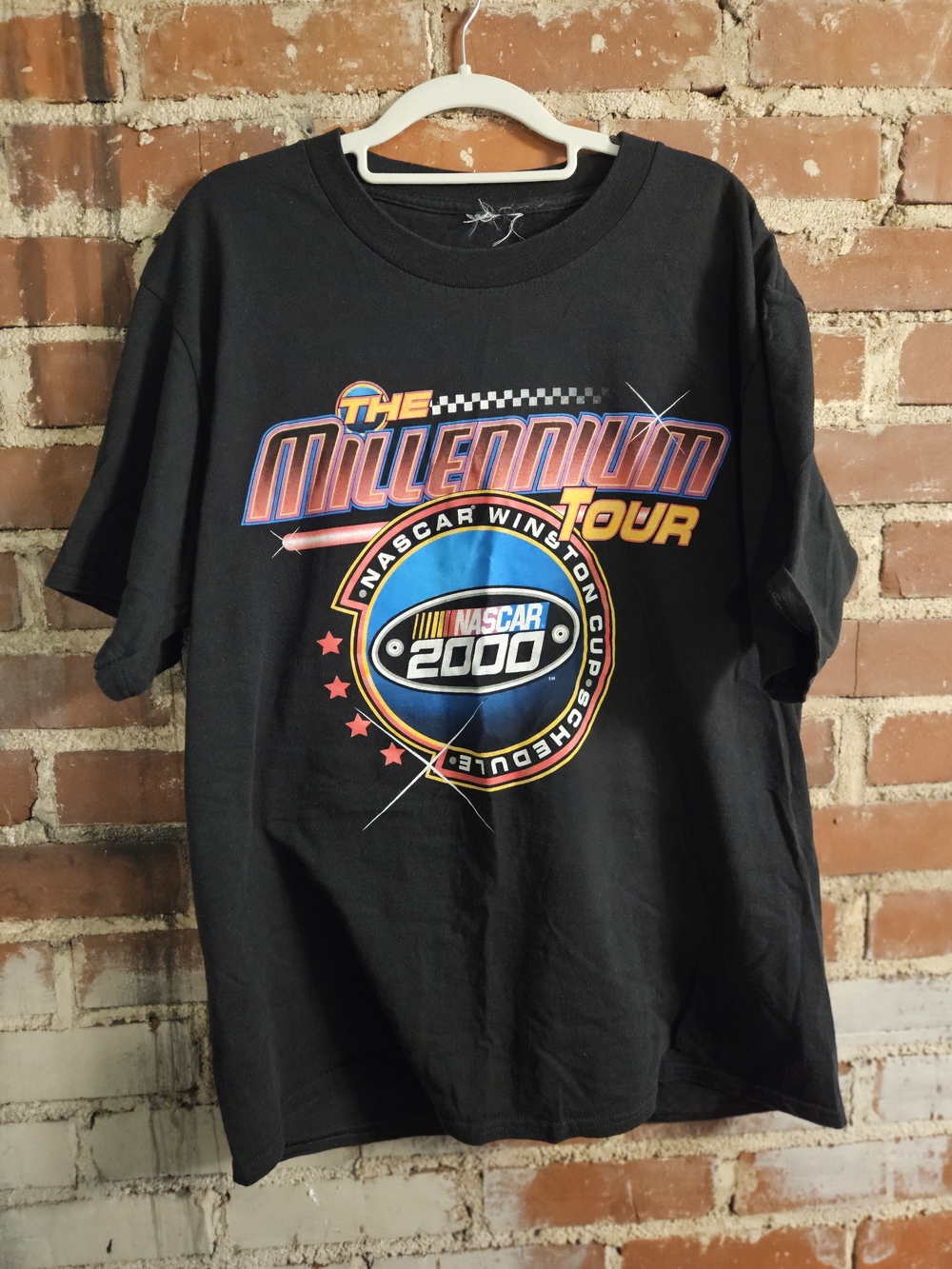 Vintage NASCAR Millennium Tour 2000 Black Graphic T-Shirt L